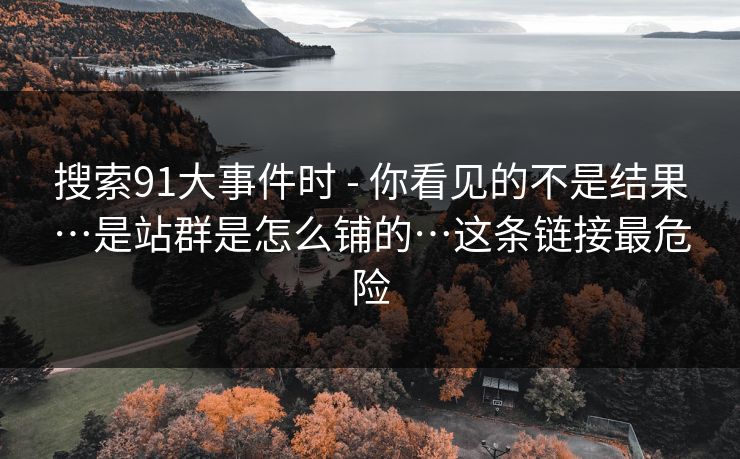 搜索91大事件时 - 你看见的不是结果…是站群是怎么铺的…这条链接最危险