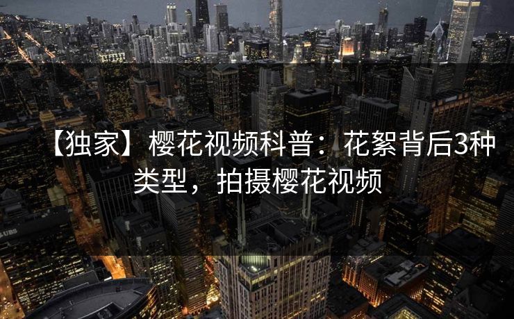 【独家】樱花视频科普：花絮背后3种类型，拍摄樱花视频